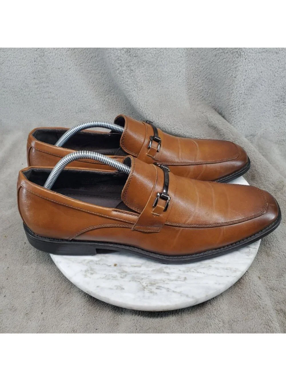 Bonafini Shoes Mens Size 10.5 Brown Leather Classic Slip On Loafer *Read*